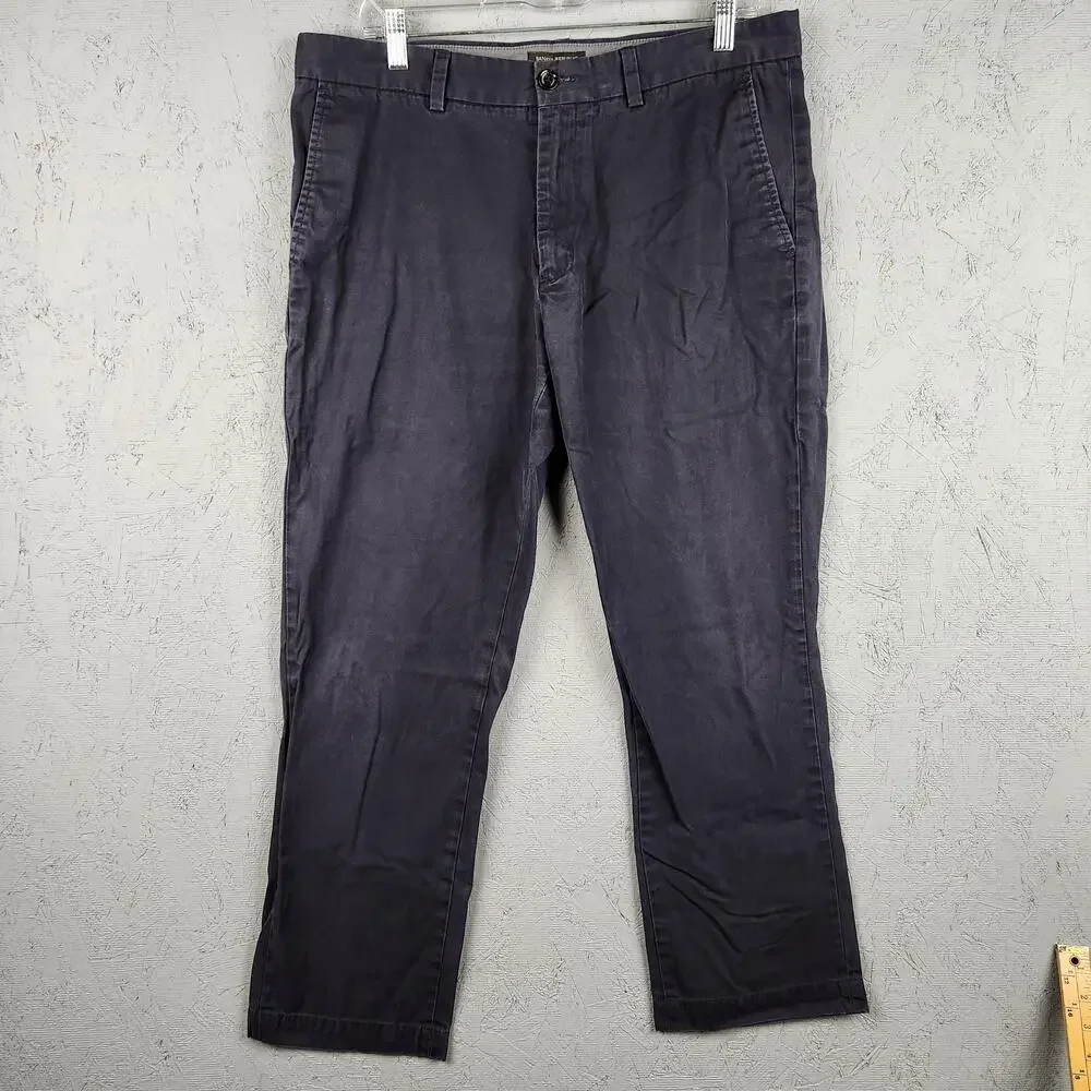 Banana Republic Chinos Mens 34x30 Navy Blue Aiden Fit Pants Flat Front Business